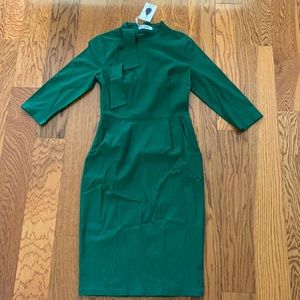 Green dress with tie